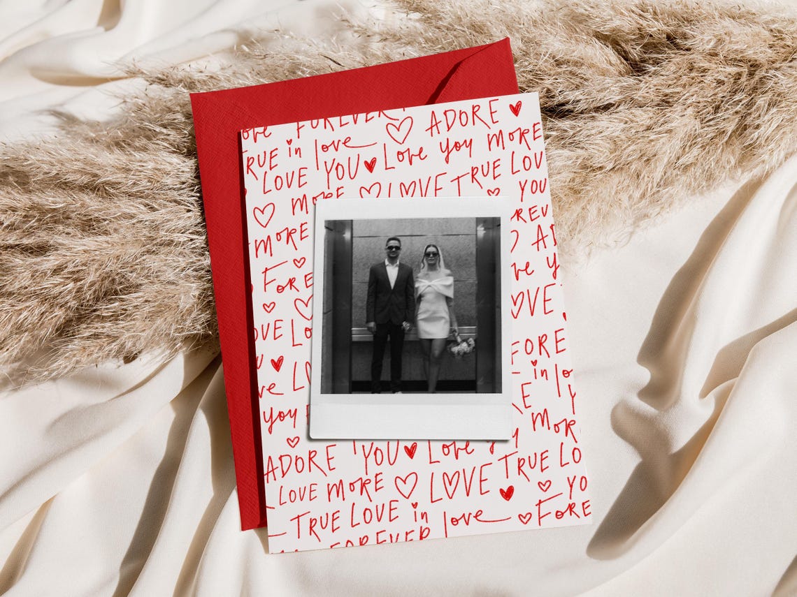 Custom Valentines Card Handwritten Love Words Photo Polaroid Print - Image 3