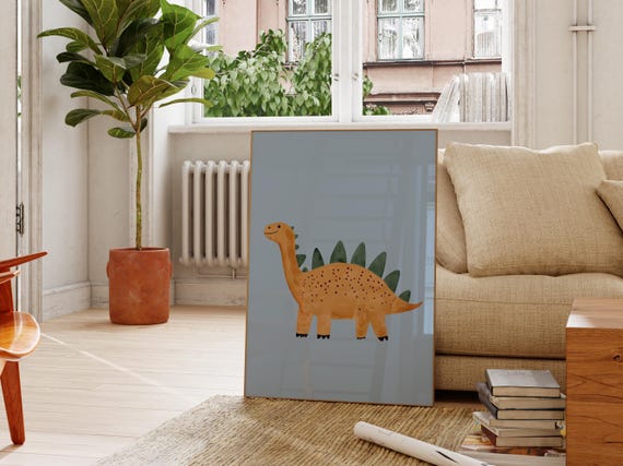 Stegosaurus Dinosaur Print Kids Room Wall Art Nursery Decor Boys Room Decor Eclectic Nursery