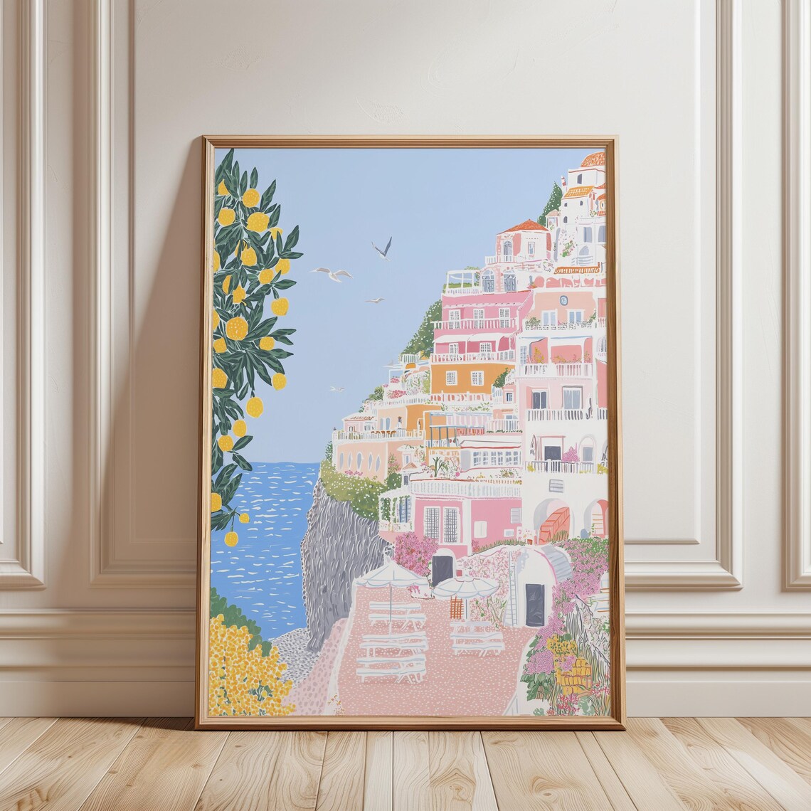 Positano Cliffside Town Lemon Tree Sunny Amalfi Coast Italy Poster