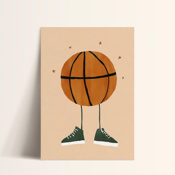 Kidsbasketball Kids Room Art Sports Nursery Wall Decor Boys Playroom Print Modern Kids Art