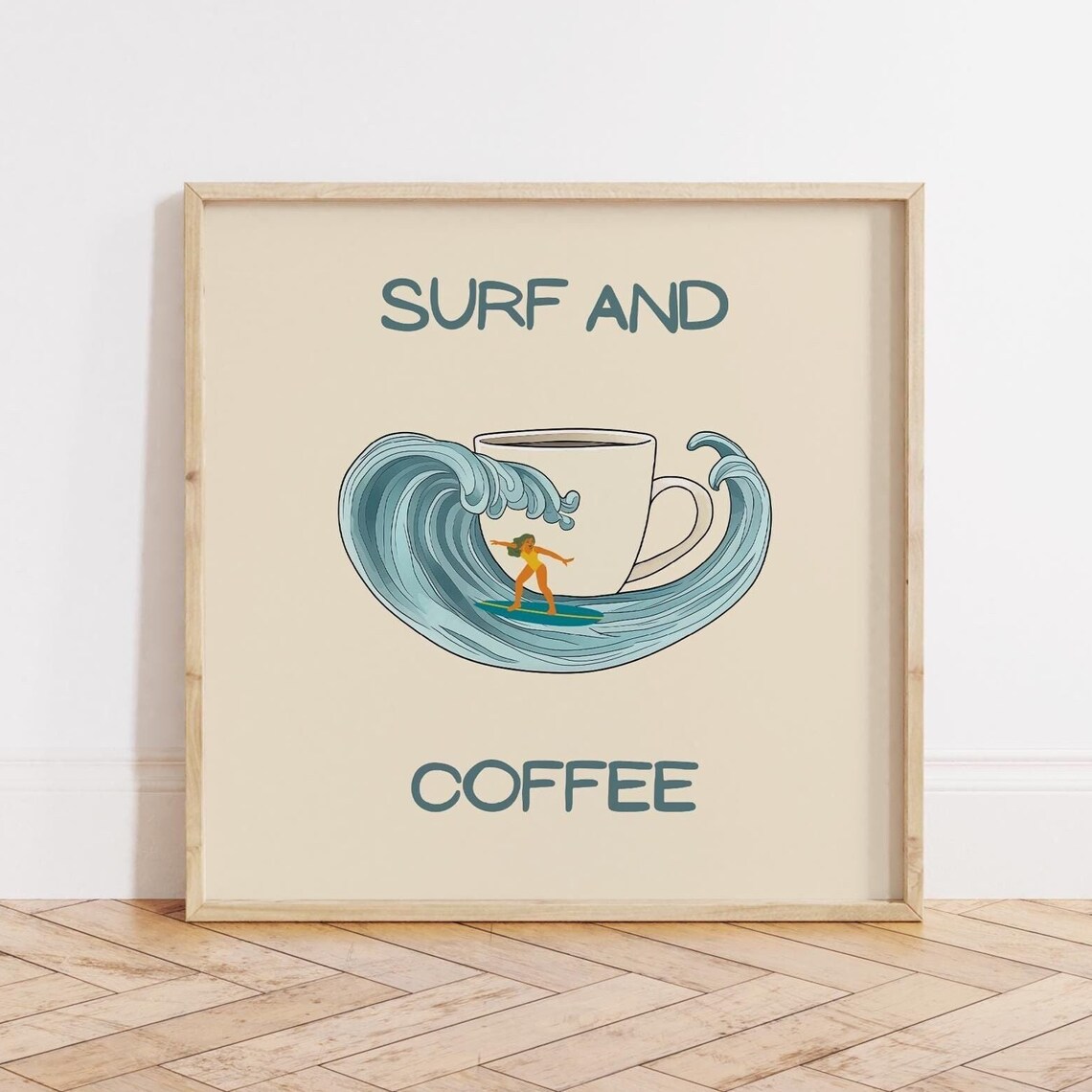 Coffee Poster Print, Surf And Americano Coffee