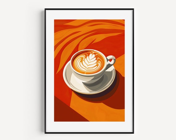 Coffee Cup Boho Wall Art Coffee Poster Boho Kitchen Decor Coffee Lover Gift Boho Decor Home And Cafe Decor Minimalist Coffee Prints