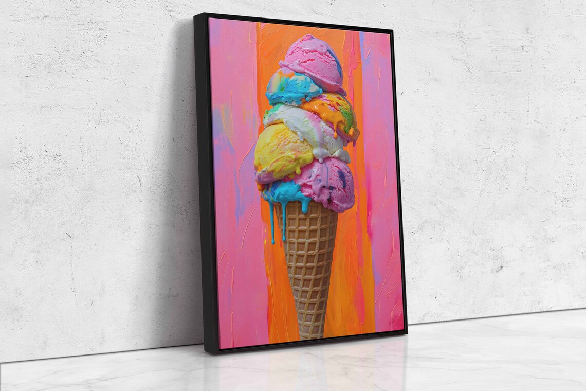 Pop Art Ice Cream Cone, Kitchen Wall Art Print - Image 4