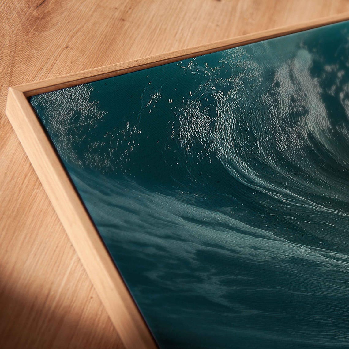 Surfer Catching Massive Wave Wall Art Print Tropical Island Gift For Surfer Blue Water Ready To Hang - Image 2