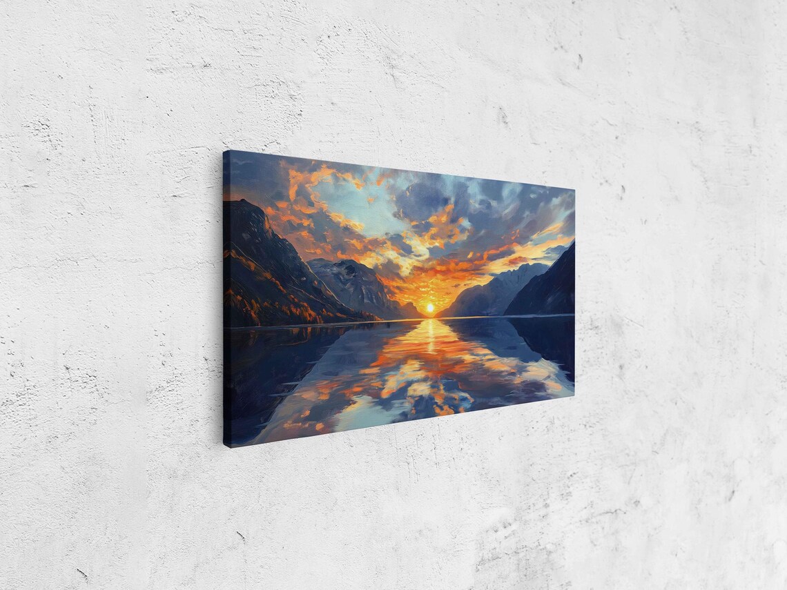 Sunset Over Geiranger Lake, Dramatic Clouds - Image 4