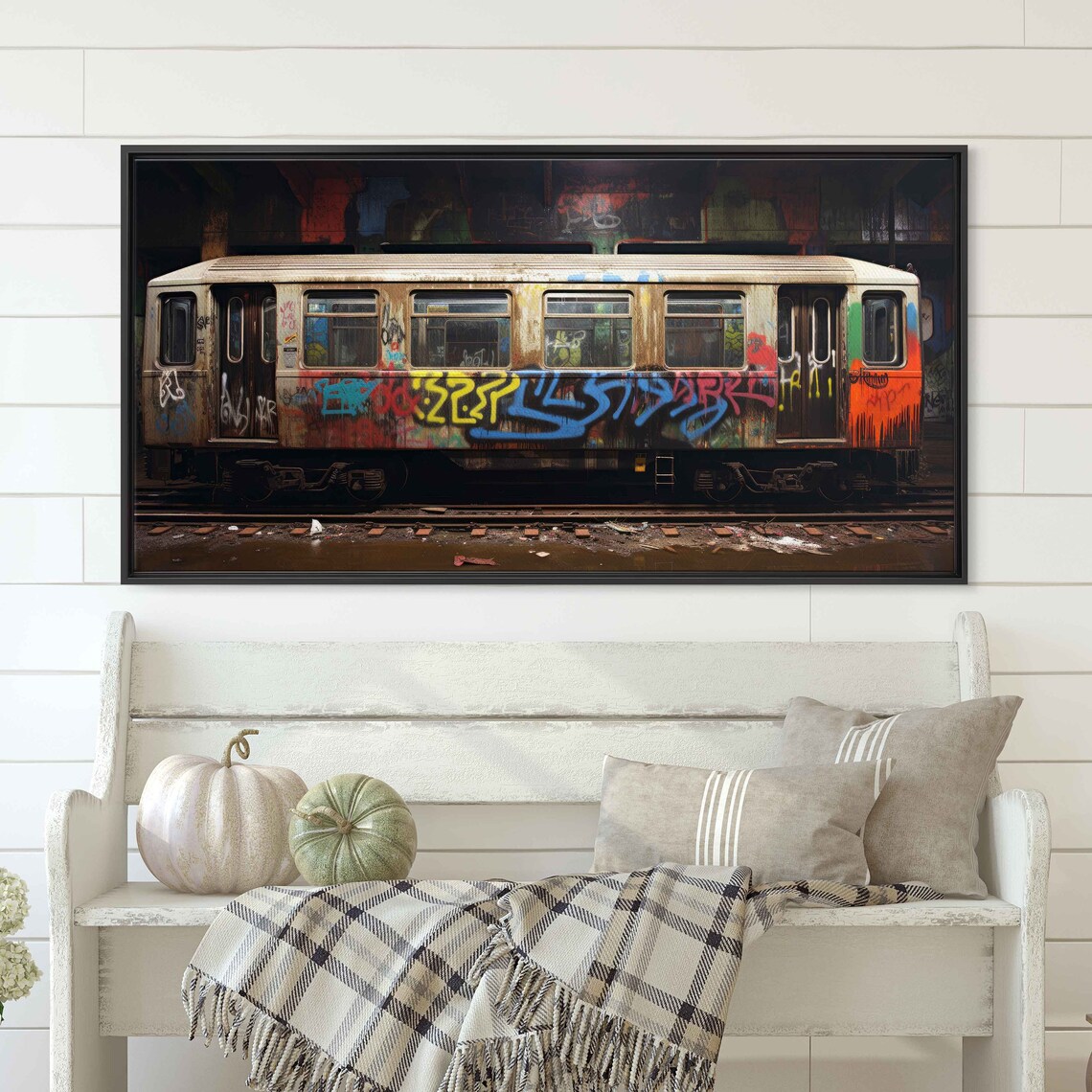 Graffiti Covered Subway Train Colorful Vibrant Street Art Print - Image 3