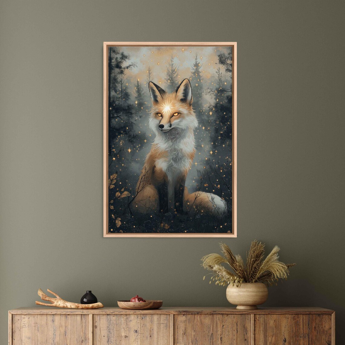 Radiant Fox, Whimsical Vintage Parchment Art Print