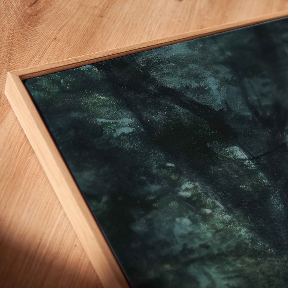 Ghost On Wooden Bridge Over Foggy River Moonlit Night Panoramic Print - Image 2