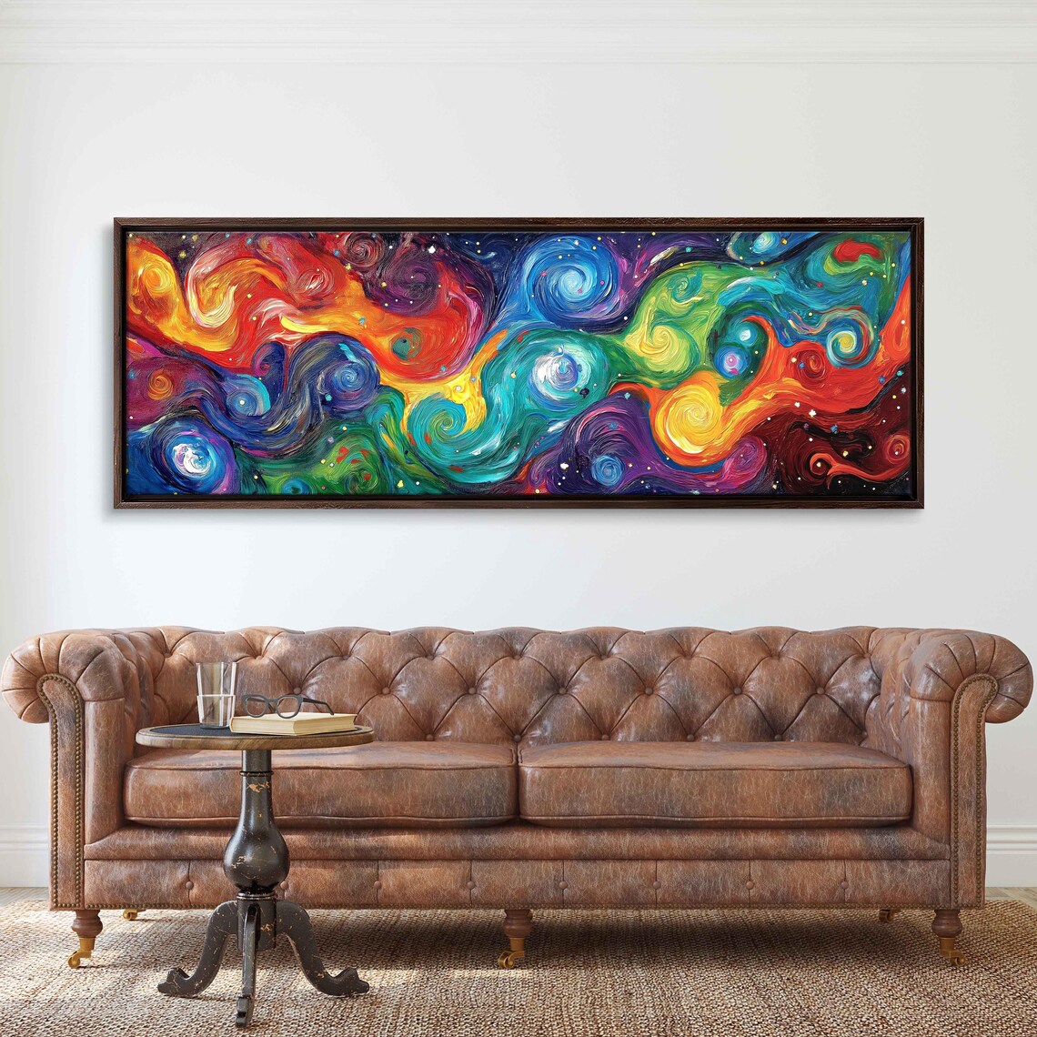 Cosmic Symphony Art Print, Vibrant Galaxies
