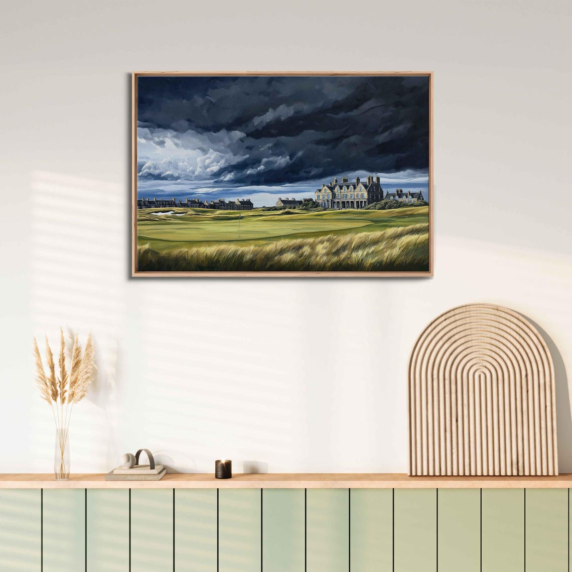 St Andrews Old Course Wall Art Print Historic Clubhouse Stormy Sky - Image 3