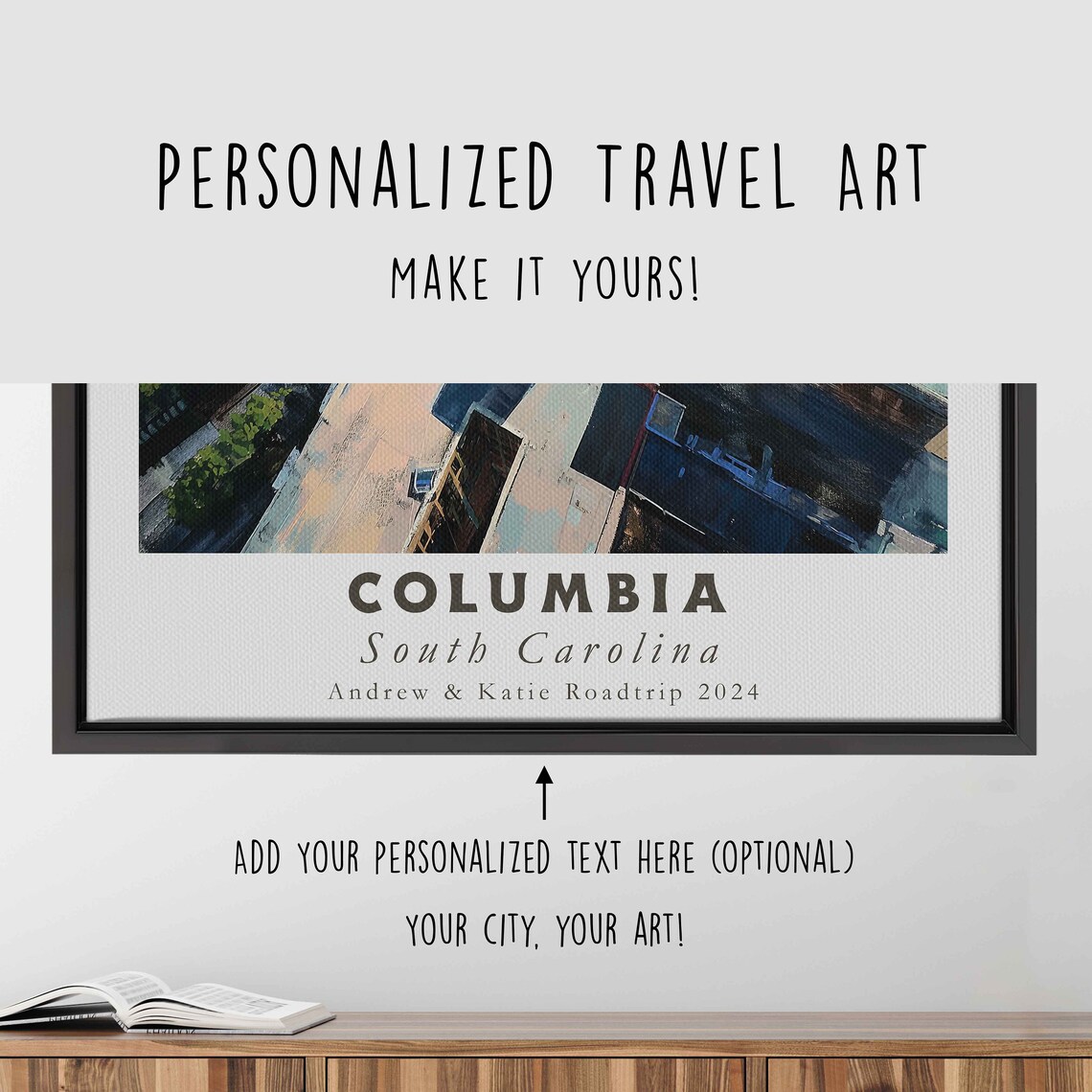 Columbia South Carolina Downtown Aerial Cityscape Travel Poster - Image 4