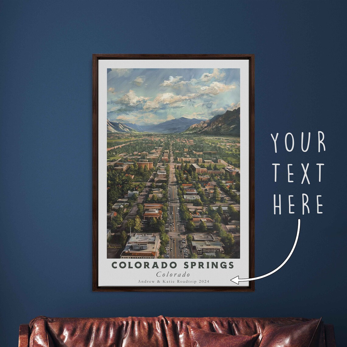 Colorado Springs Colorado Downtown Mountain View Travel Poster - Image 3