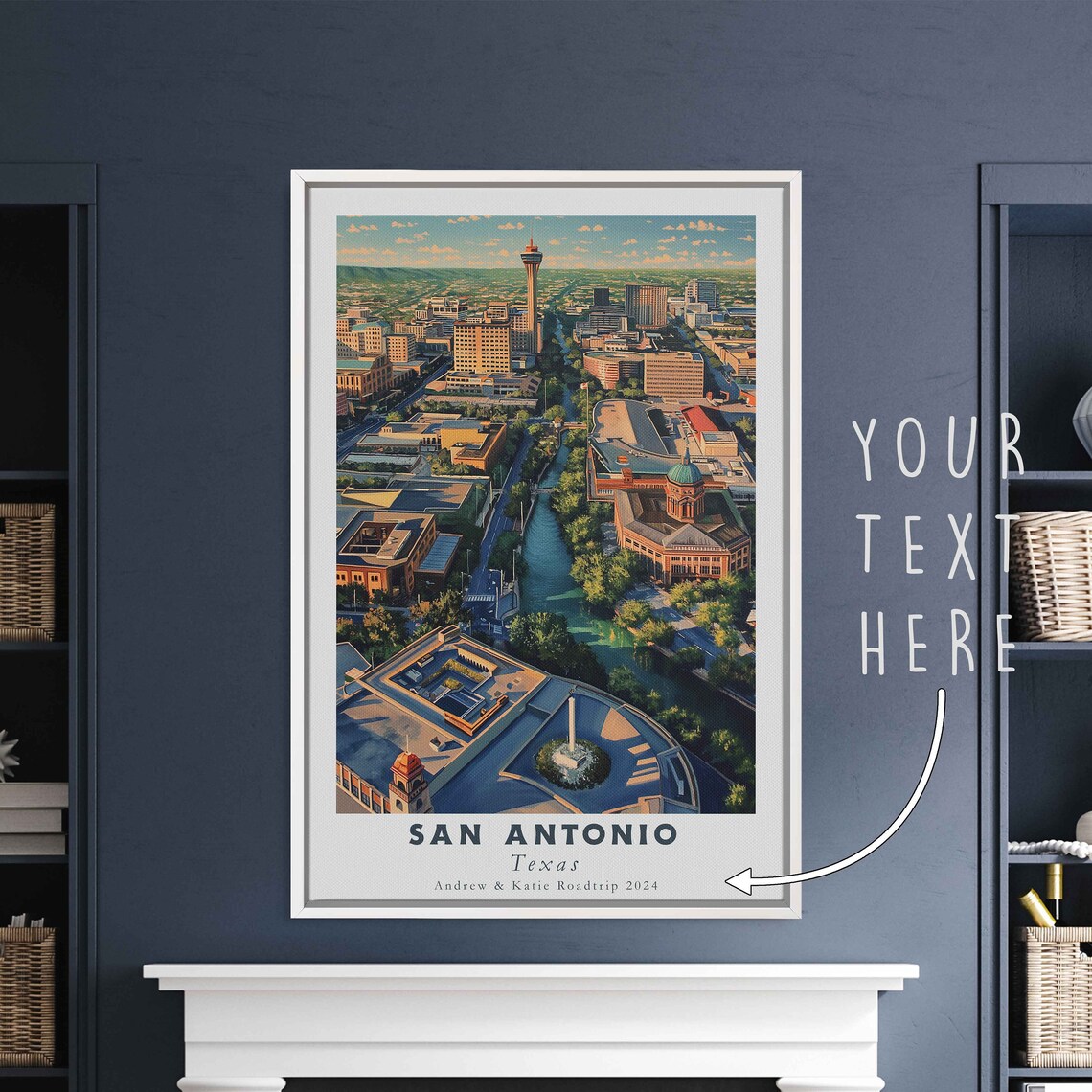 San Antonio Texas River Walk Tower of the Americas Aerial Poster - Image 3