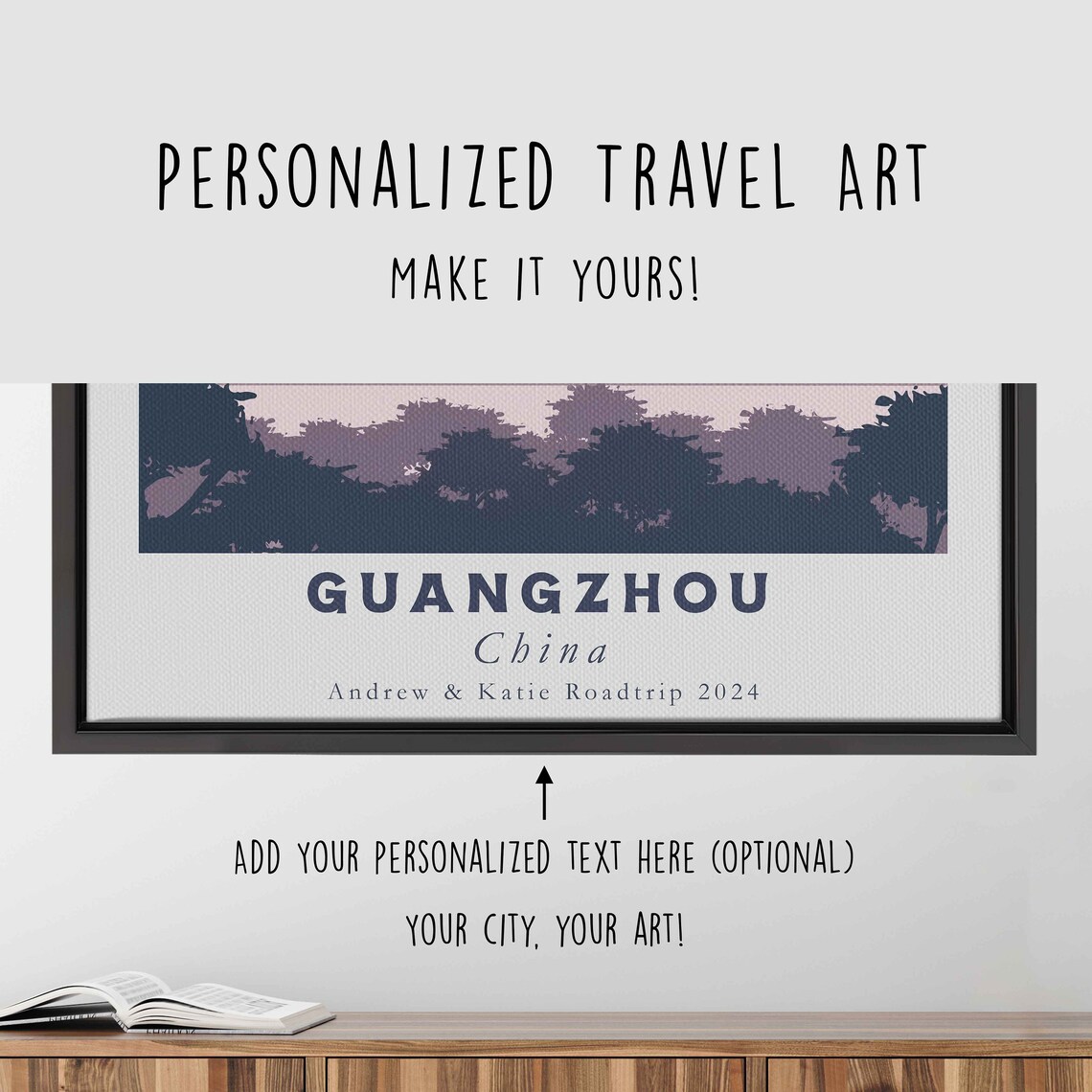 Guangzhou China Canton Tower Skyline Sunset Clouds Travel Poster - Image 4