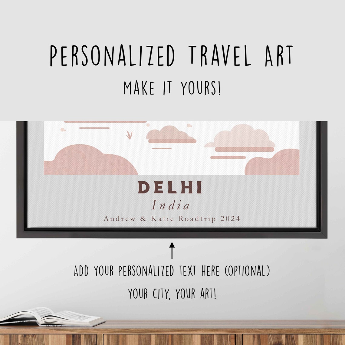 Delhi India Minimalist Mughal Domed Monument Flat Art Travel Poster - Image 4