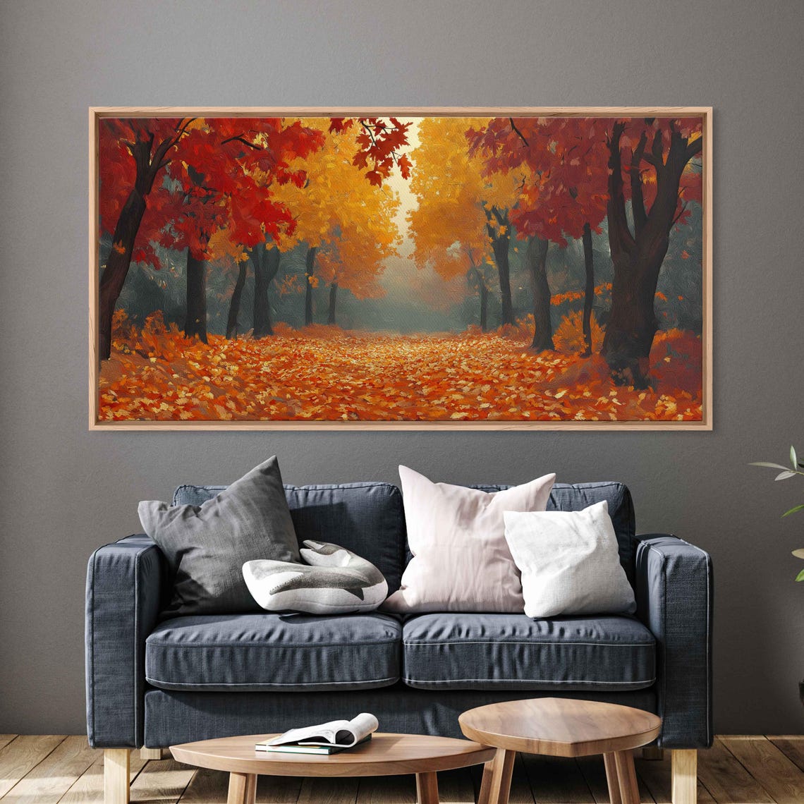 Autumn Forest Path Golden Red Leaves Fall Woodland Scenic Poster - Image 3