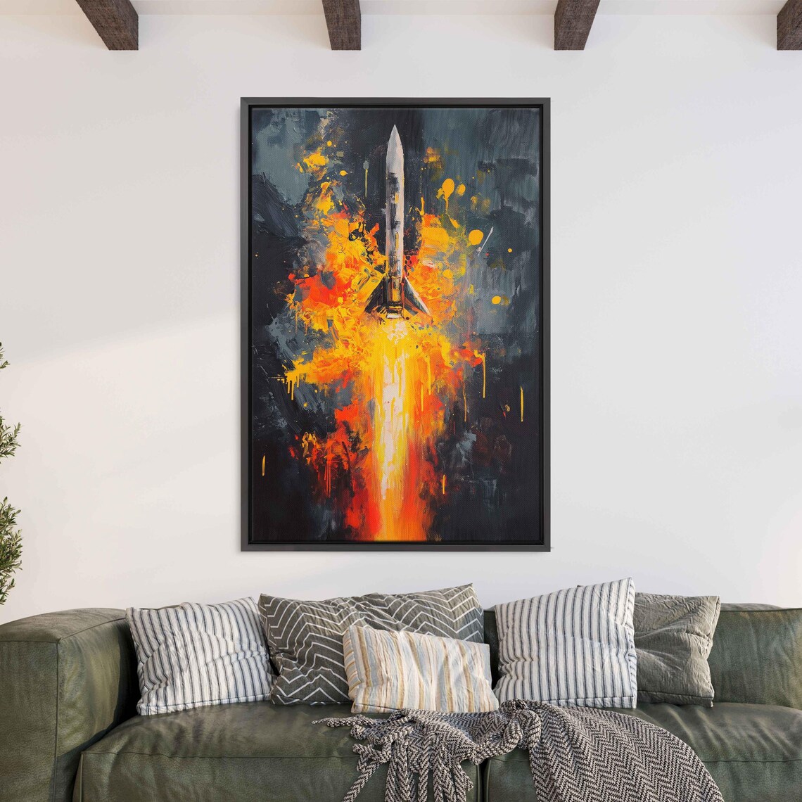 Rocket Launch Expressive Acrylic Art Print - Image 3