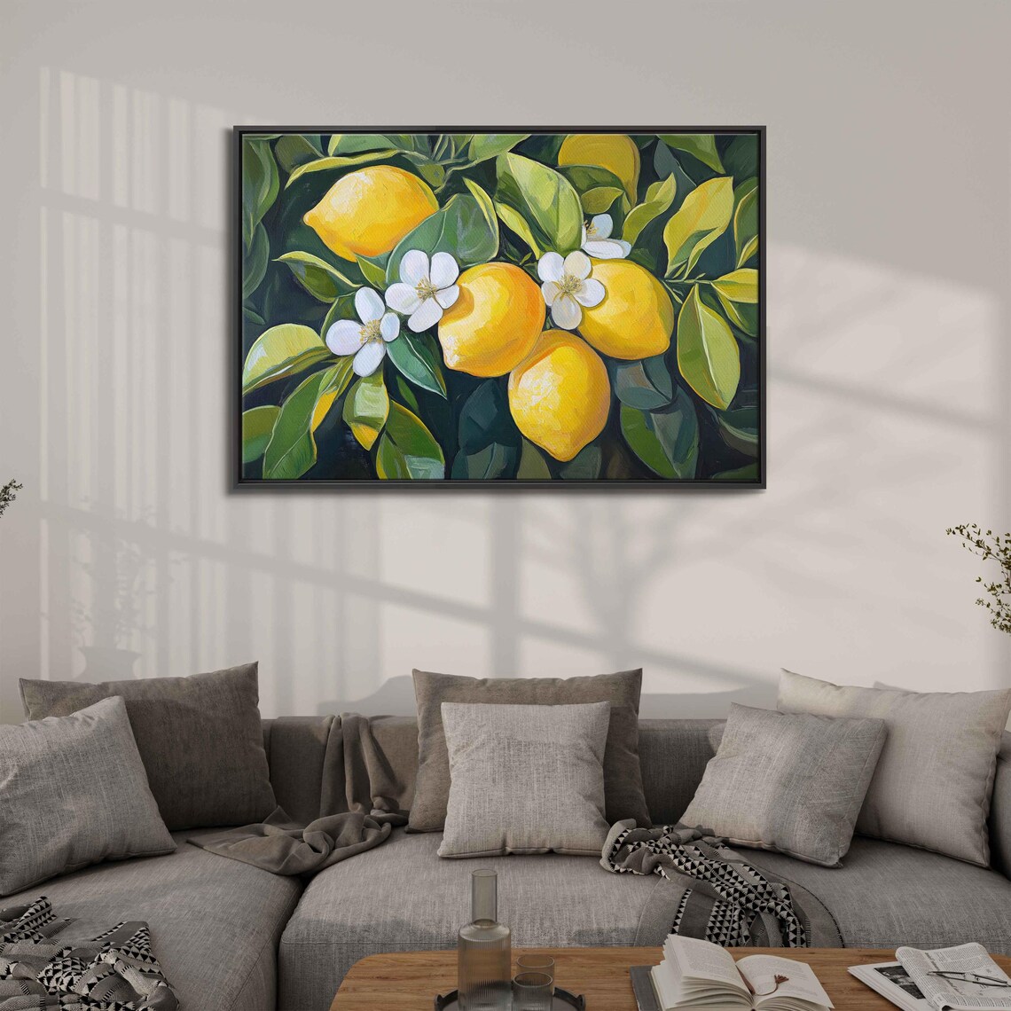 Abundant Lemons White Blossoms Lush Green Leaves Citrus Art Poster - Image 3