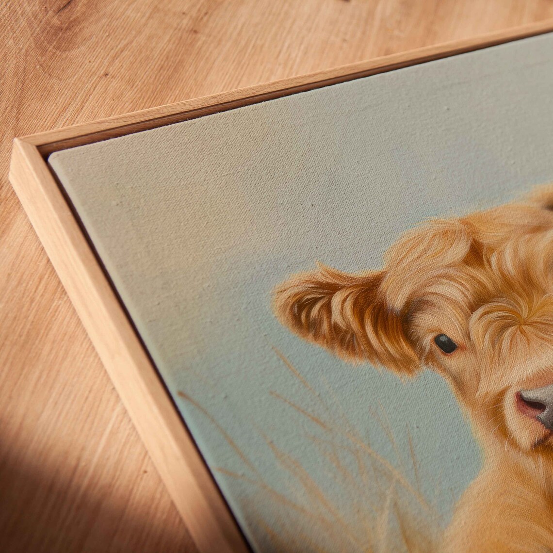 Baby Highland Calves Trio Golden Wheat Field Cute Cow Poster - Image 2