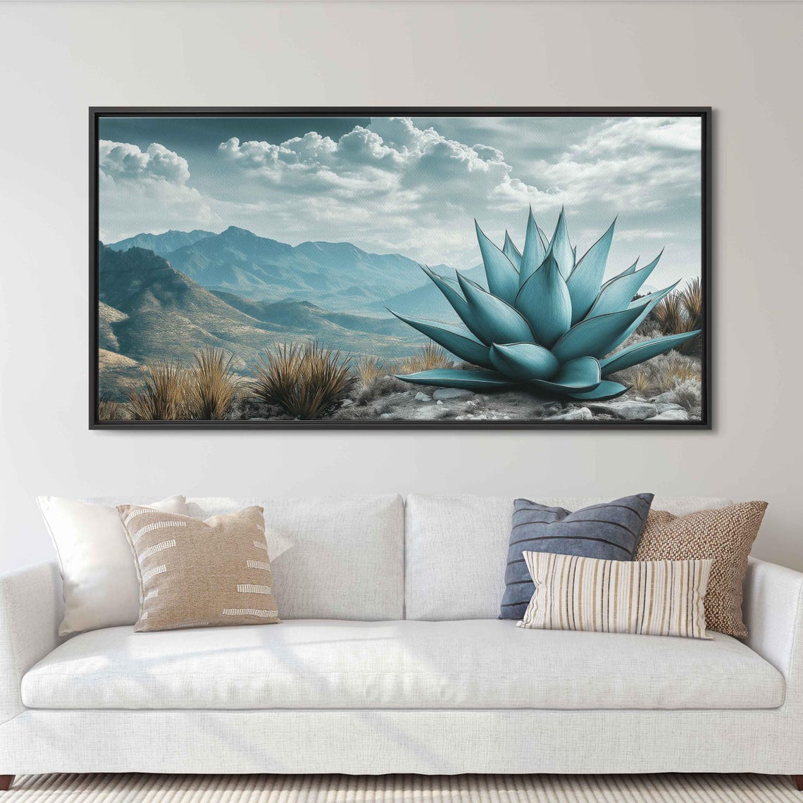 Blue Agave Close Up In Mountain Valley Under Daylight Sky Poster - Image 3