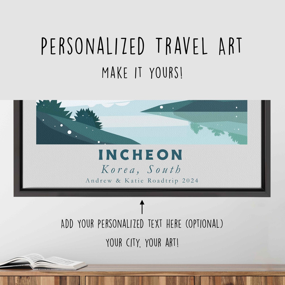 Incheon Korea Long Bridge River Calm Blue Morning Travel Poster - Image 4