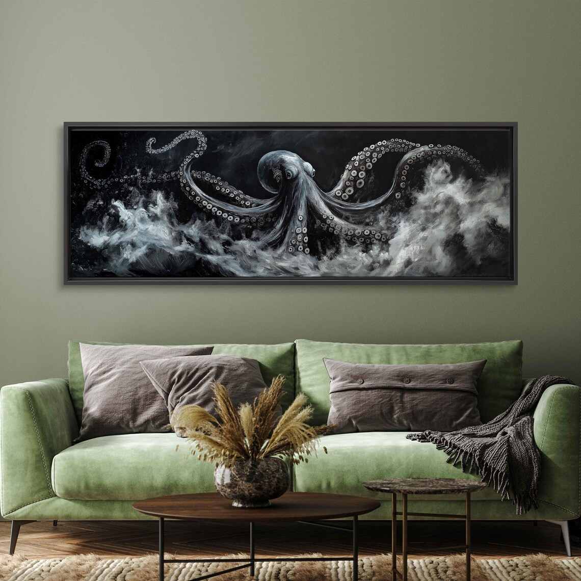 Giant Octopus Reaching From The Sea, Moody Waves - Image 3