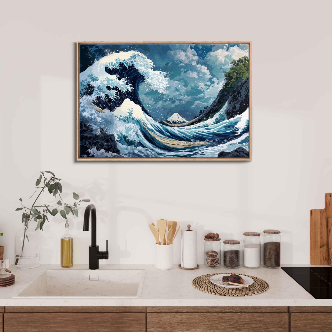 Colossal Ukiyo-E Wave Scene, Hokusai Inspired