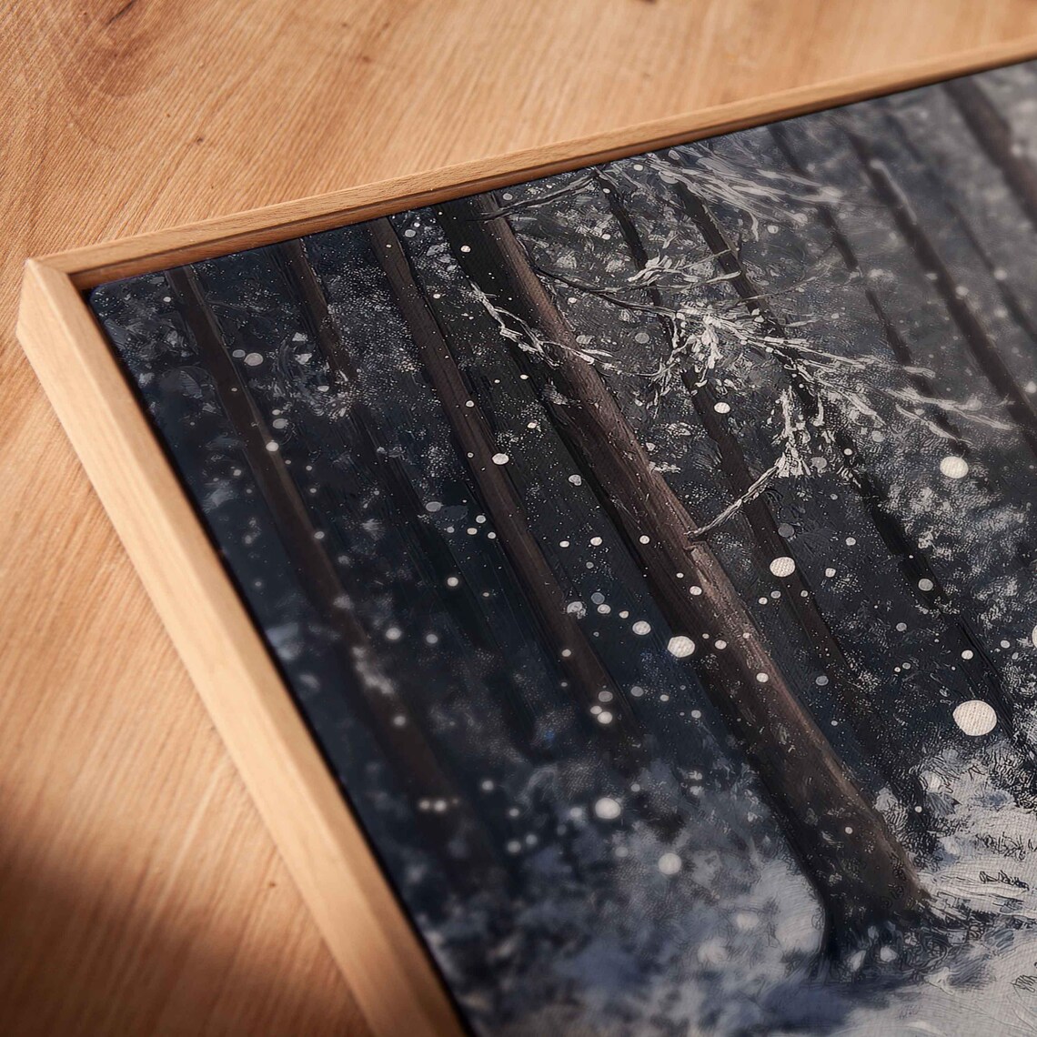 Enchanted Winter Forest, Moonlit Twilight Art Print - Image 2