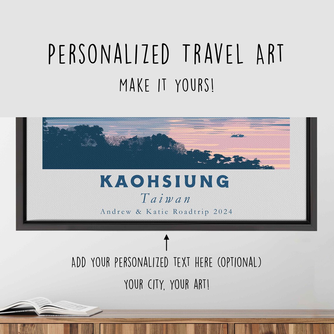 Kaohsiung Taiwan Skyline Sunset Tower Harbor View Travel Poster - Image 4
