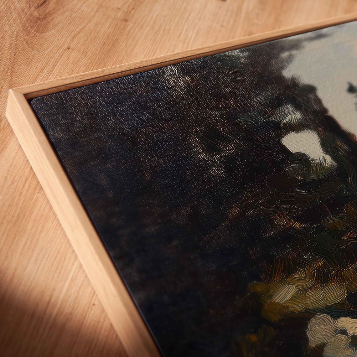 Campers Navigating Rocky Trail Wall Art Print Stunning Lake View Nature Adventure - Image 2
