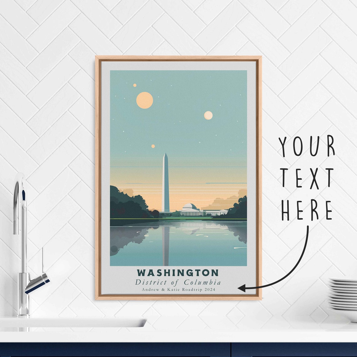 Washington DC National Mall Monument Memorial Reflection Poster - Image 3