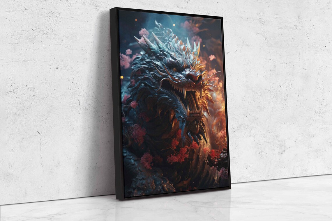 Chinese Dragon Wall Art Framed Print Ready To Hang - Image 4