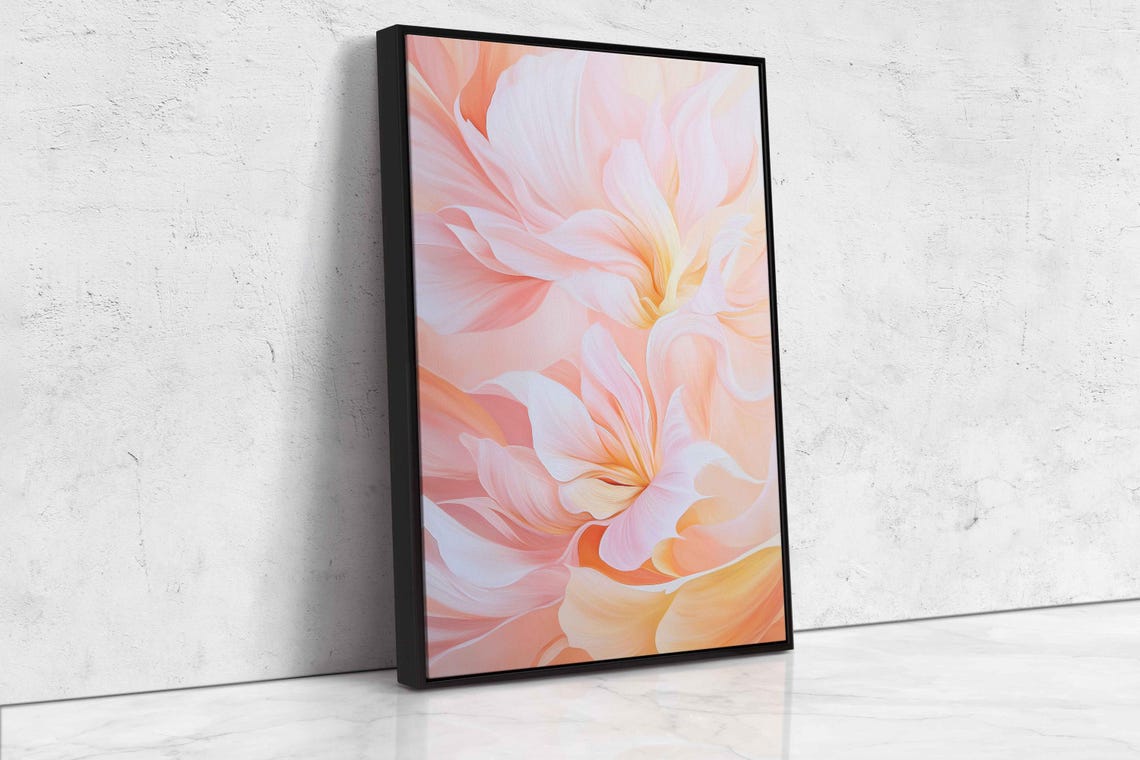 Abstract Blush Pink Peony Petals Soft Floral Modern Art Print - Image 4