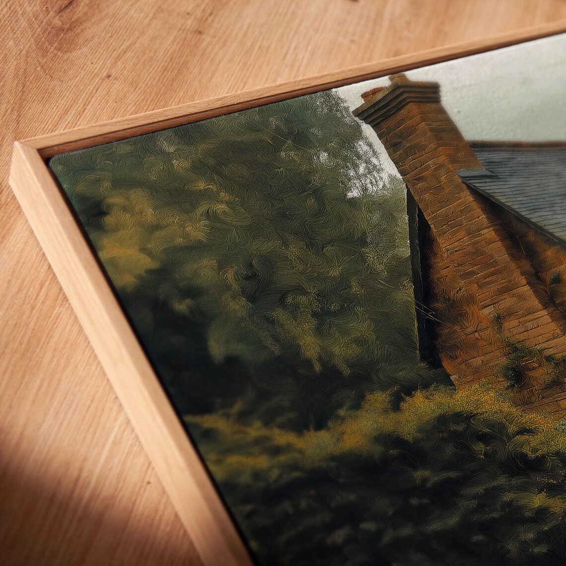 Quaint Old Brick Cottage in the Rain on a Dark Stormy Day Poster - Image 2