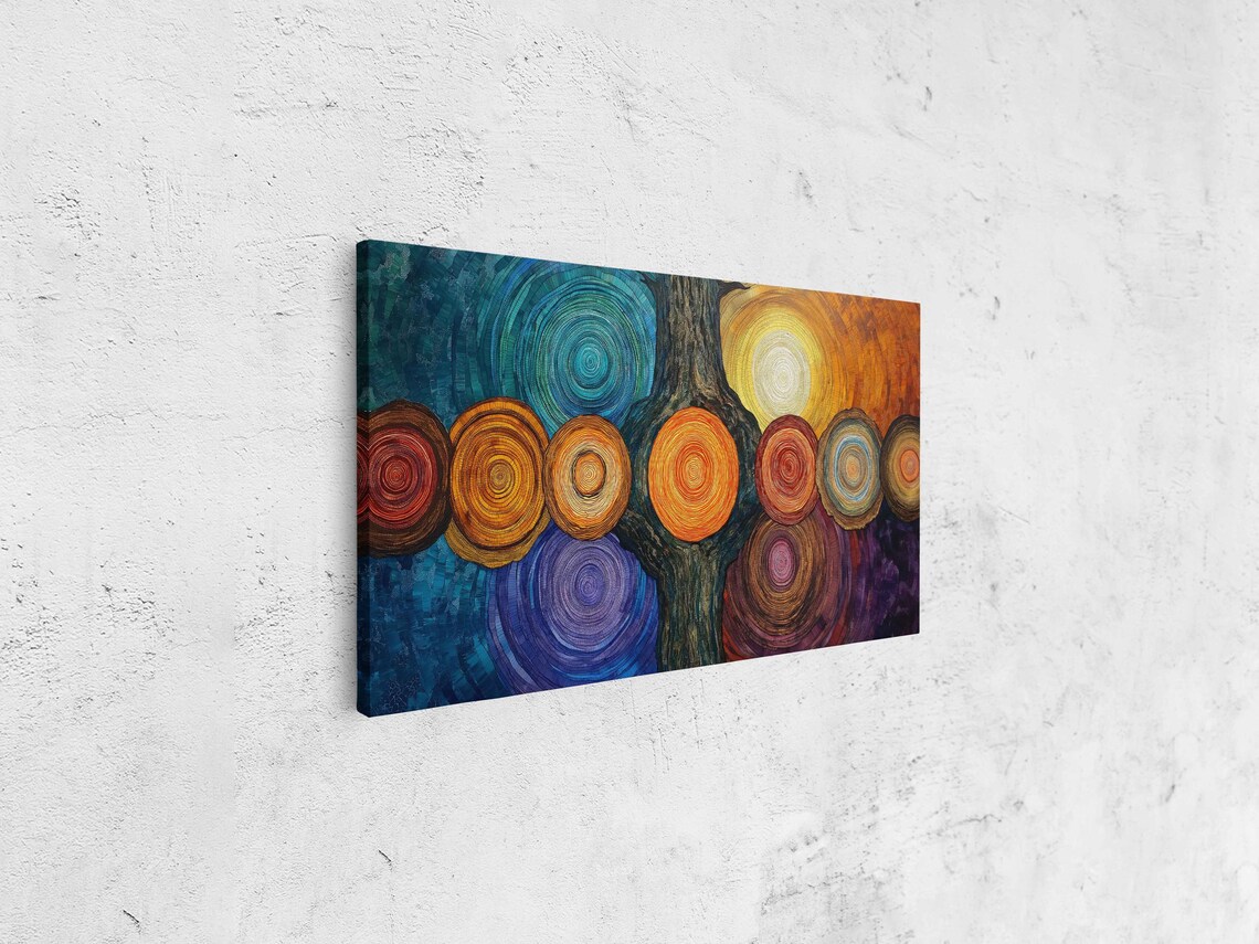 Tree Rings Mandala, Circle Design Art Print - Image 4