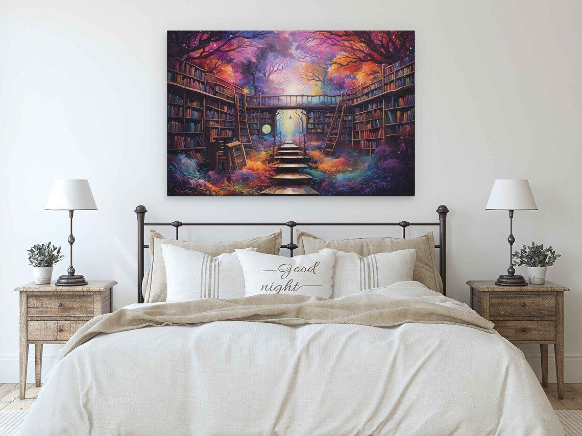 Library Fantasy Art Print, Reading Nook Decor - Image 3
