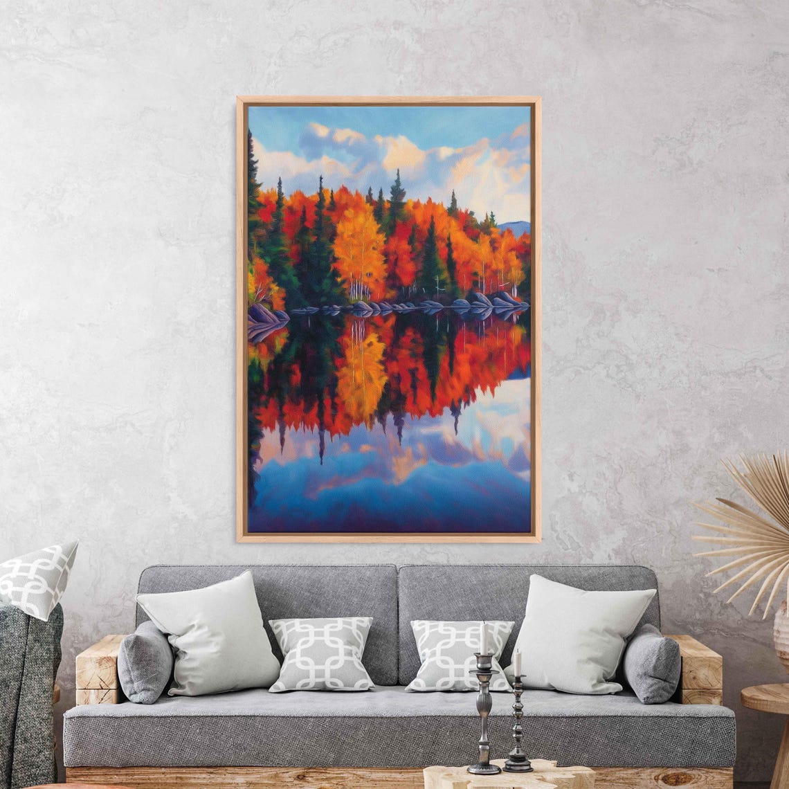 Autumn Forest Foliage Reflected In Mirror Lake Fall Colors Poster