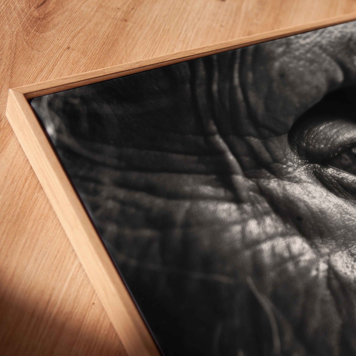 Elderly Man Weathered Face Close Up Black and White Portrait Wall Art - Image 2