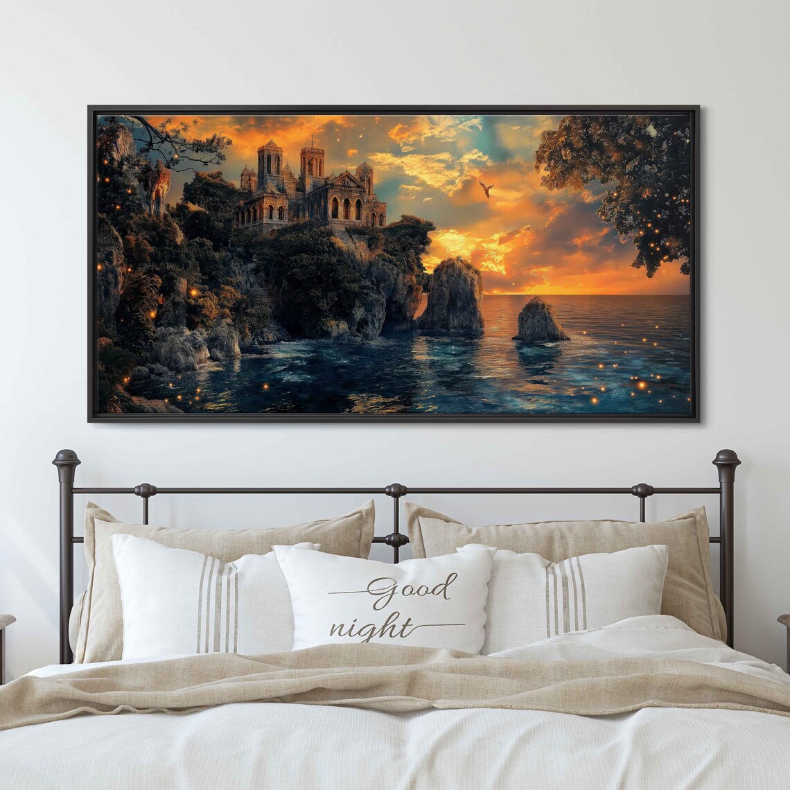Mystical Hidden Monastery, Seaside Cliff Sunset