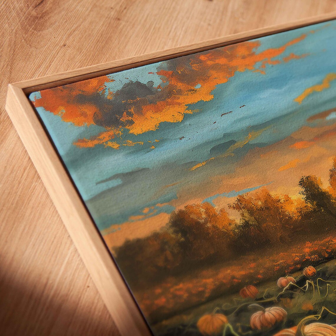 Pumpkin Patch During Autumn Sunset, Fall Scenery - Image 2