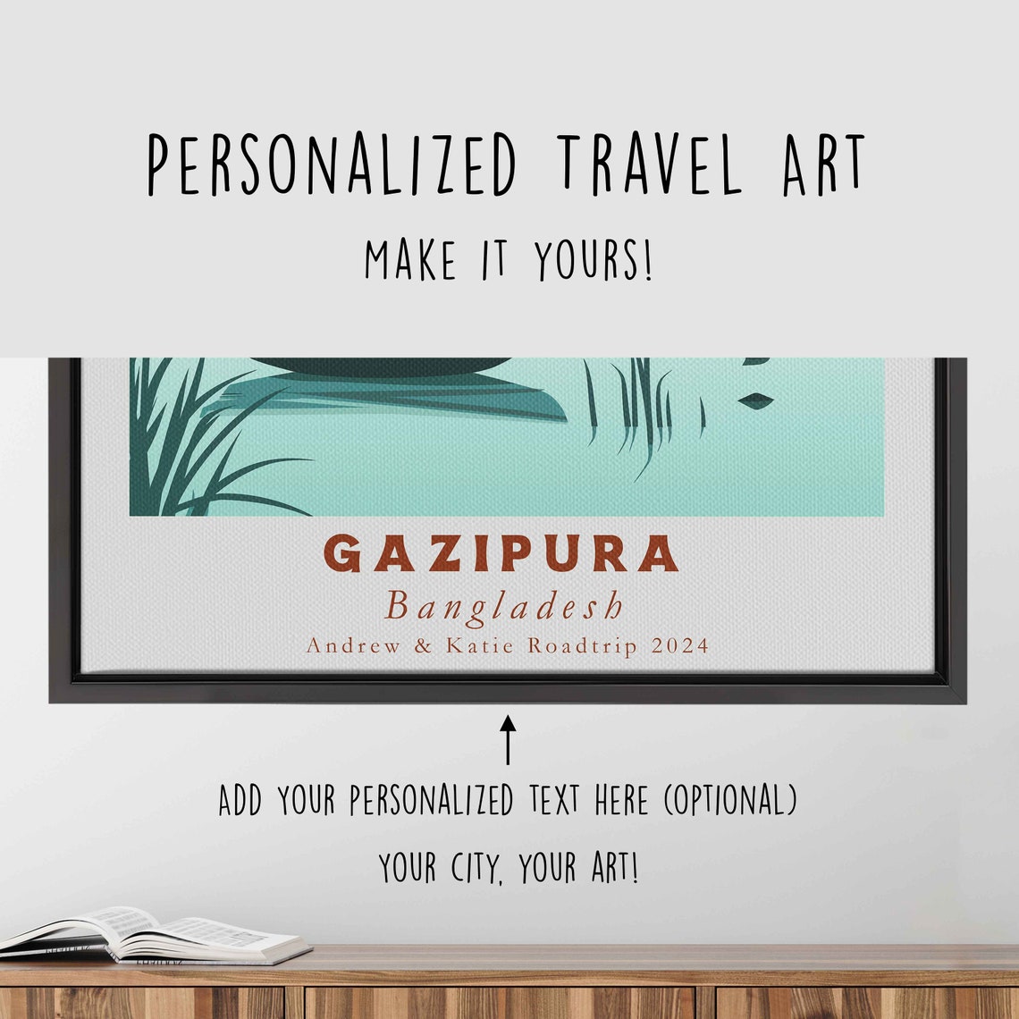 Gazipura Bangladesh Acrylic Painting Travel Art Framed Wall Art Framed Fine Art Poster Paper Print Travel Home Decor - Image 4