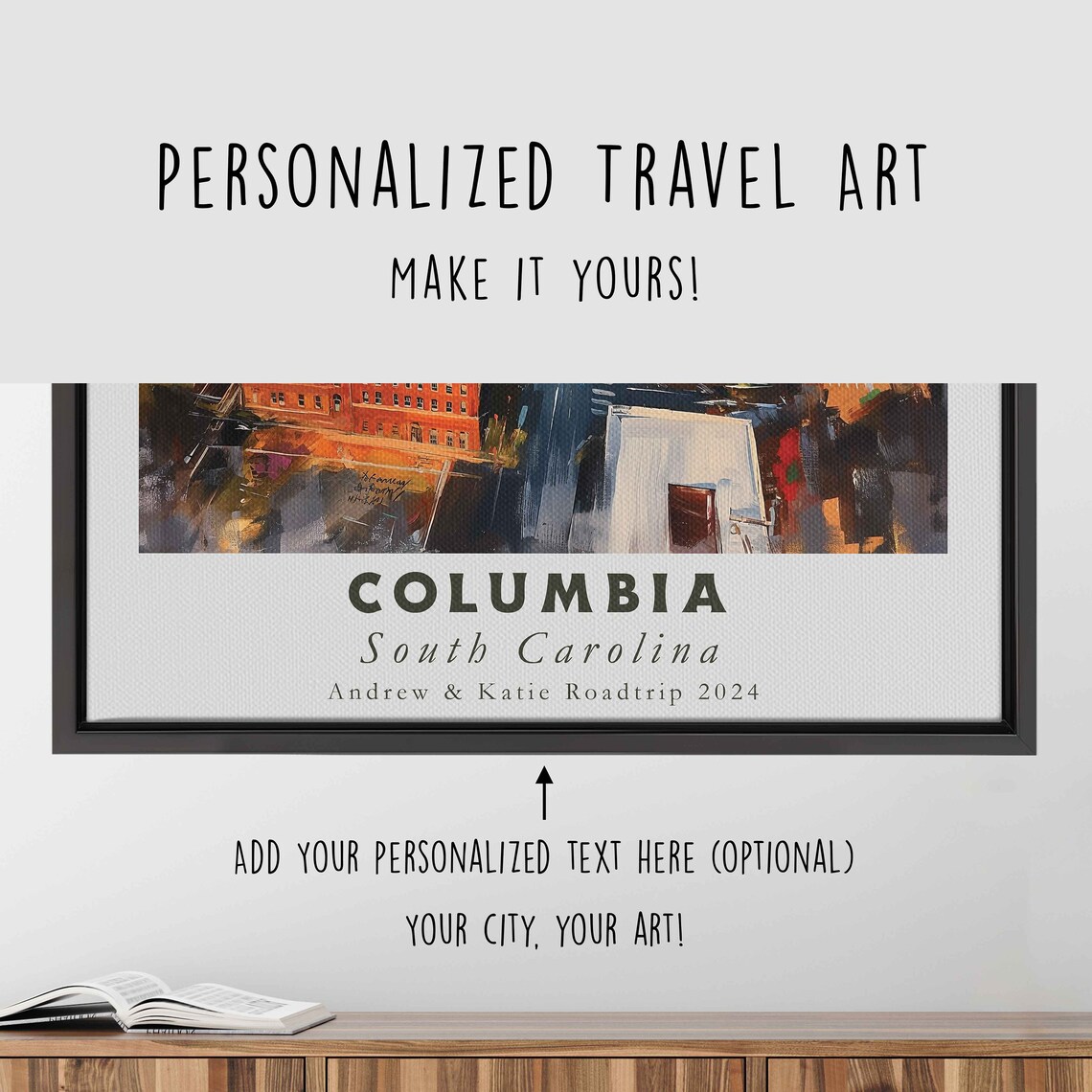 Columbia South Carolina Downtown Aerial Green Cityscape Travel Poster - Image 4