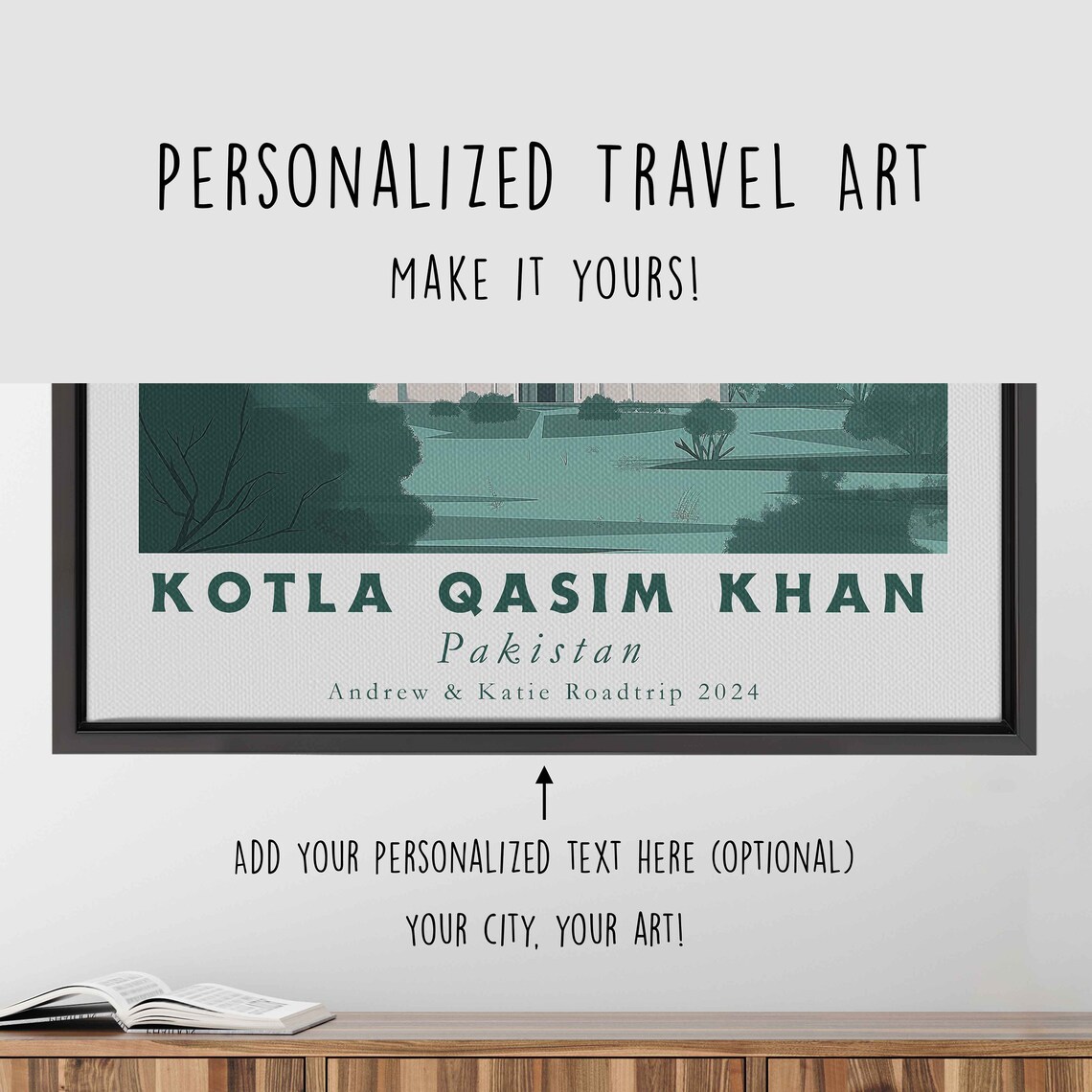 Kotla Qasim Khan Pakistan Acrylic Painting Travel Art Framed Wall Art Framed Fine Art Poster Paper Print Travel Home Decor - Image 4