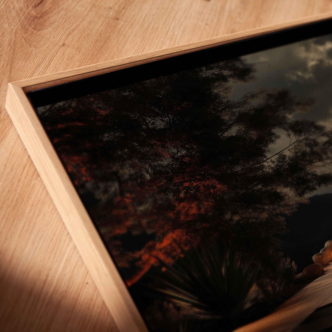 Tranquil Terrace Under Twilight Sky Art Print - Image 2