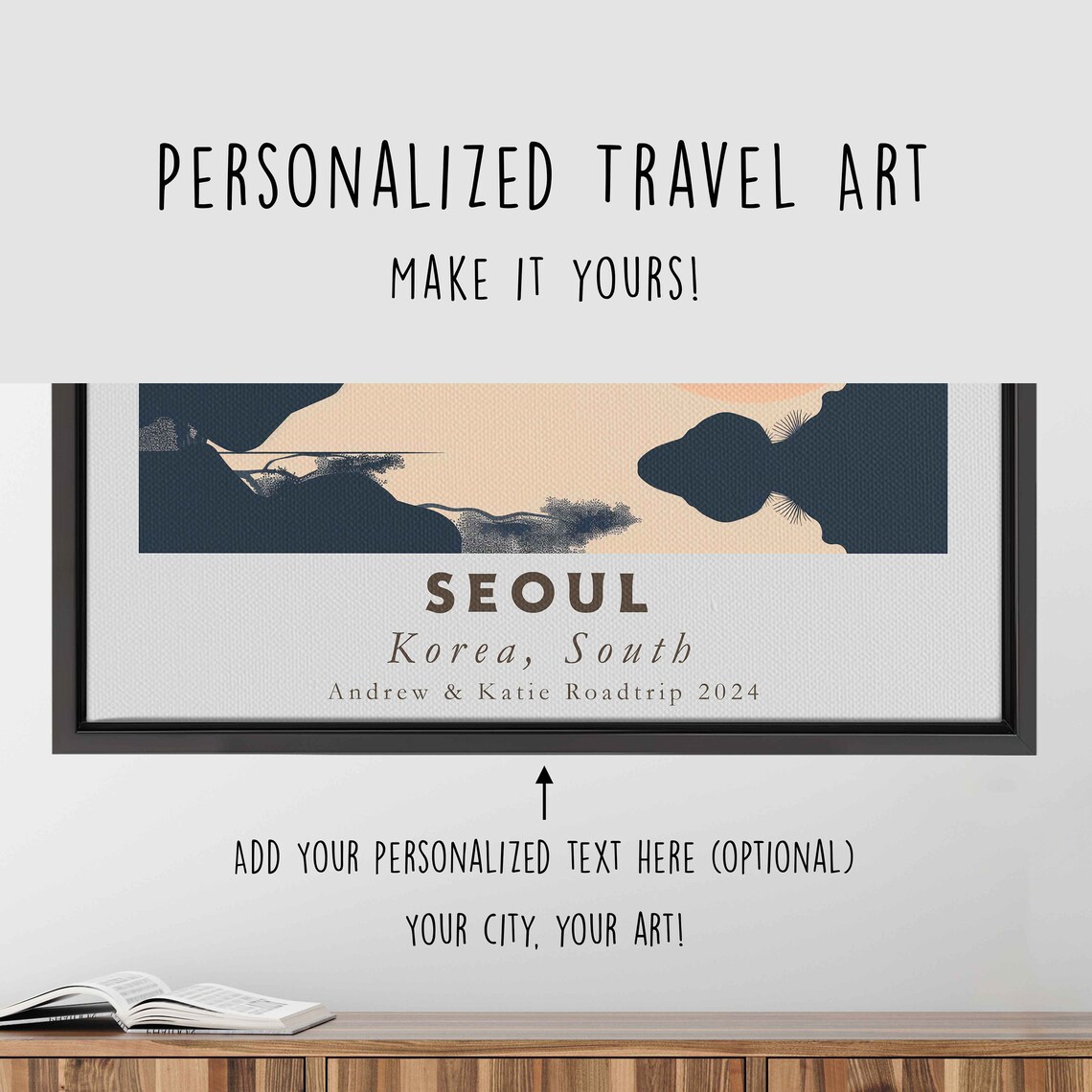 Seoul South Korea N Seoul Tower Sunset Lake Minimalist Travel Poster - Image 4