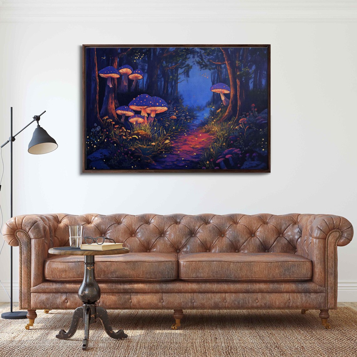 Enchanted Forest With Glowing Mushrooms Art Print - Image 3