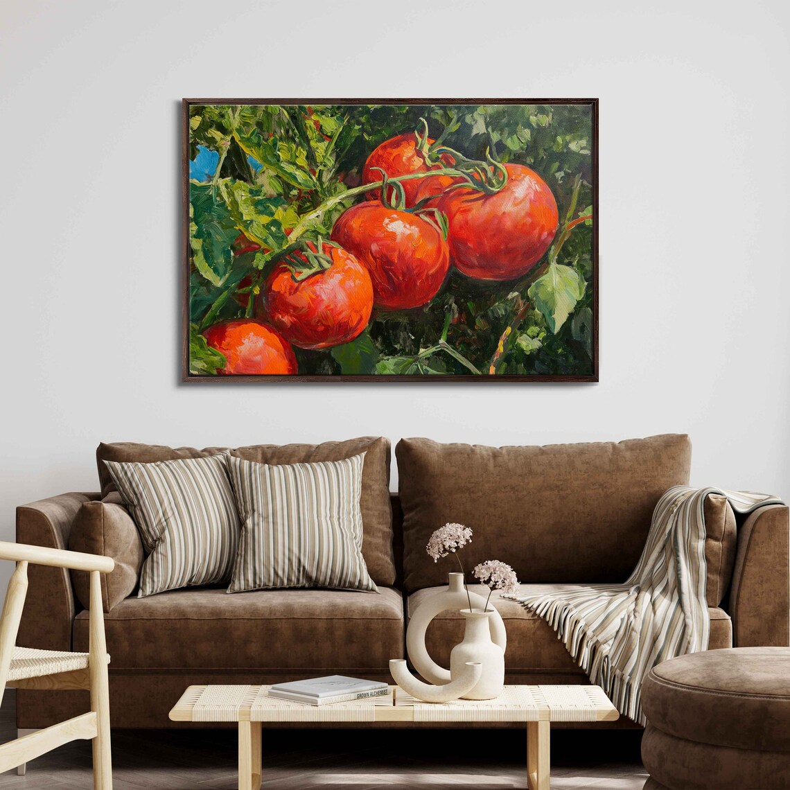 Tomato Garden Painting Vibrant Color Lush Greenery Wall Art Print Ready To Hang - Image 4