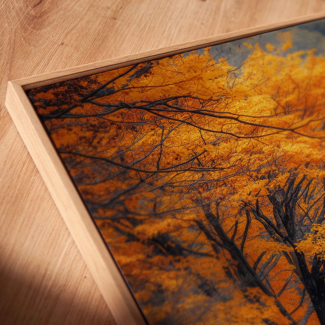 Giant Maple Tree Fall Foliage Autumn Forest Path Photo Print - Image 2