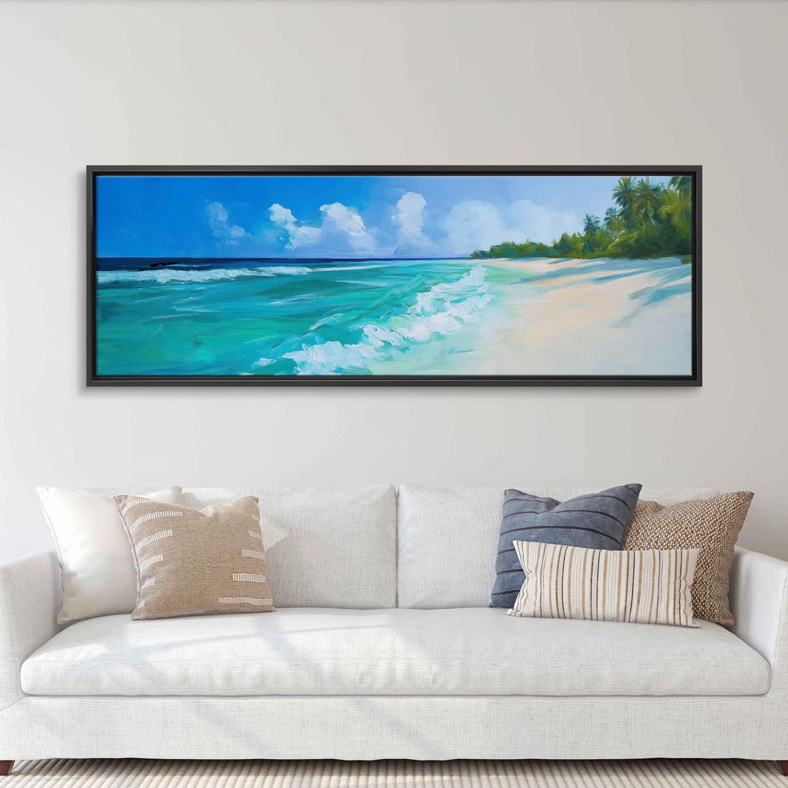 Tropical Beach Turquoise Waves White Sand Palm Trees Ocean Poster - Image 3