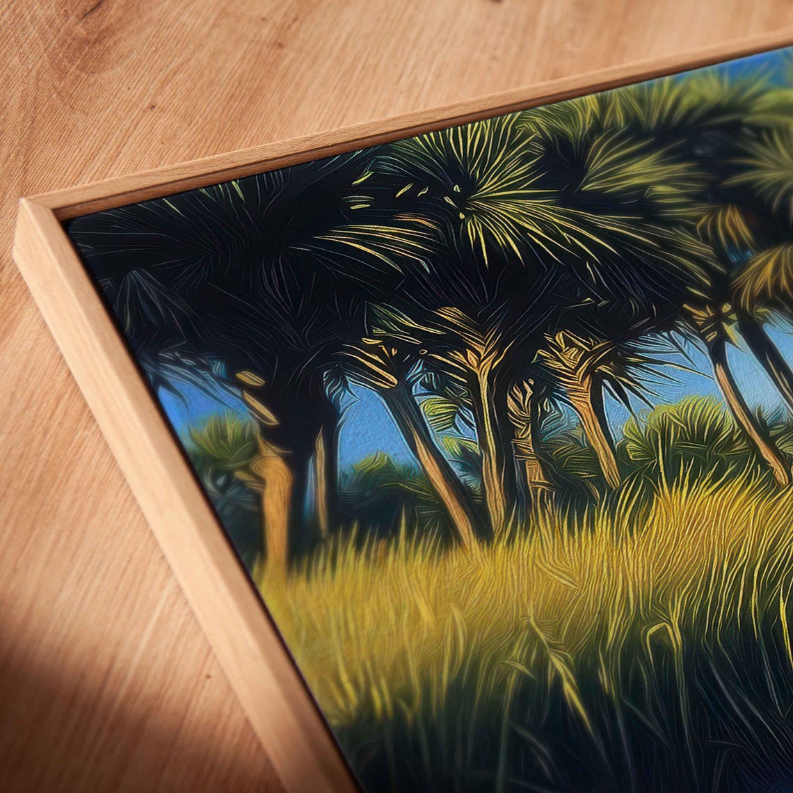 Stunning Kiawah Island Landscape Wall Art Print Palm Shadows Golden Sands Ocean View - Image 2